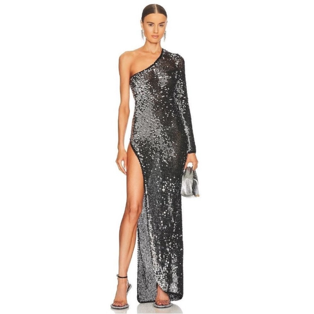 NWT Retrofete Celeste Dress in Black & Silver
